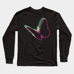 Butterfly 80s Neon Long Sleeve T-Shirt